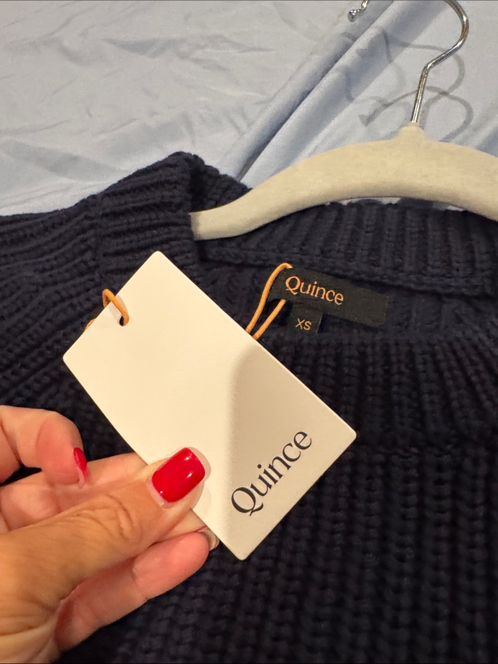 Quince Navy Ribbed Sweater - Picture 2 of 5